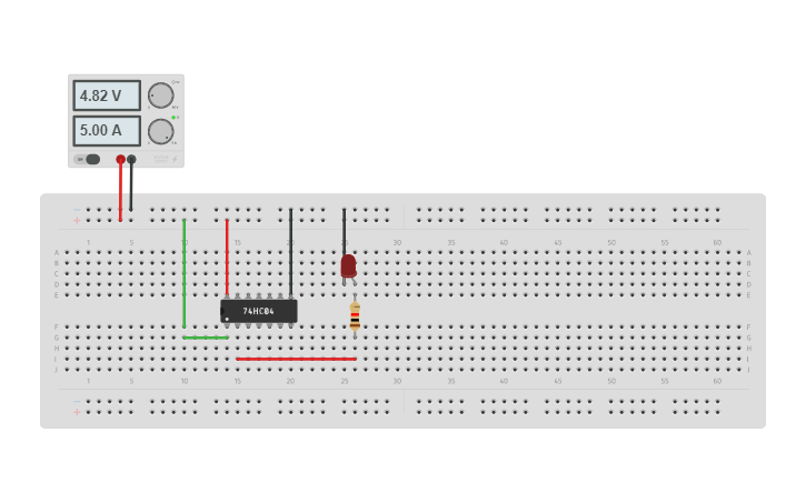 Circuit design 74LS04 | Tinkercad