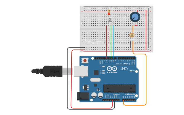 Circuit design Arduino 5 Modified | Tinkercad