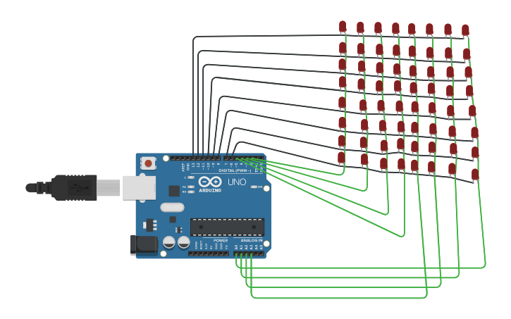 Circuit design LED Matrix 8x8 - Tinkercad