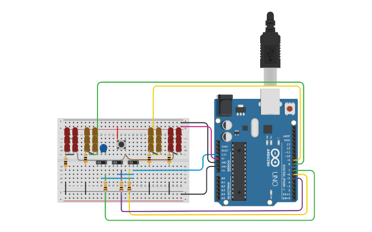 Circuit design Arduino and Breadboard - Tinkercad