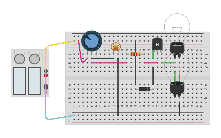 Circuit design sensor de luz - Tinkercad