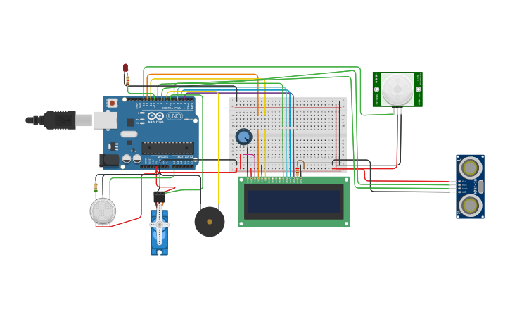 Smart Gate System Arduino Circuit design Smart Gate | Tinkercad