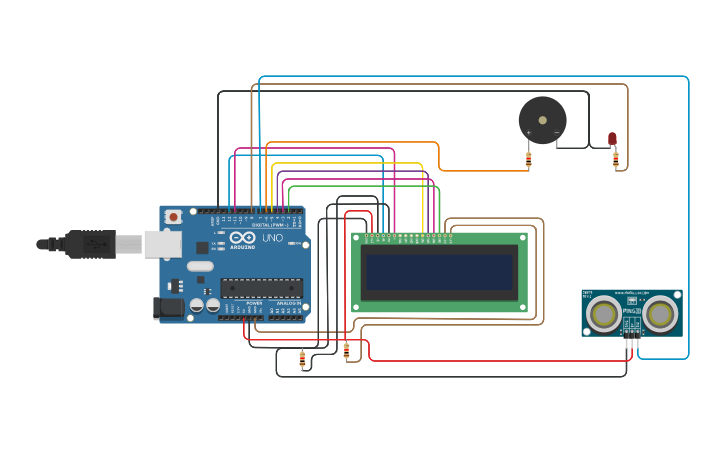 Circuit Design Working With Ultrasonic Sensor Tinkercad 2159