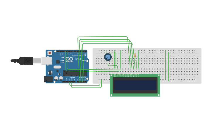 Circuit design LCD Display - Tinkercad