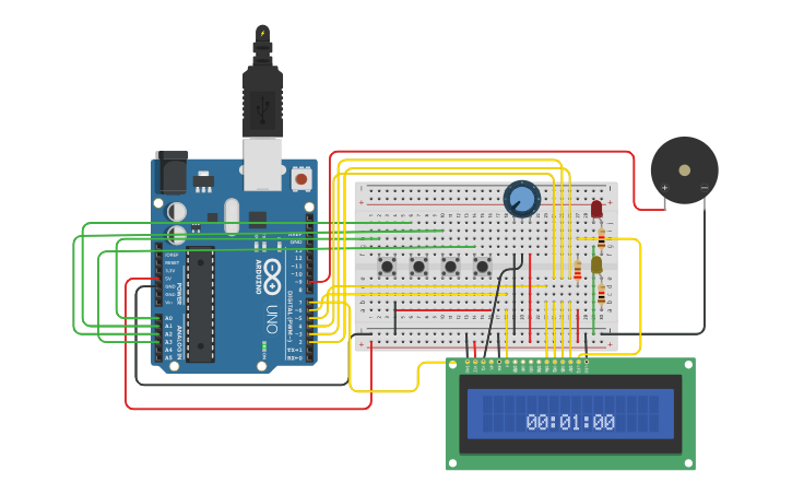 Circuit design SET TIMER - Tinkercad