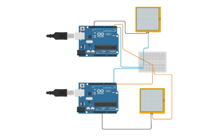 Circuit design Copy of Serial Communication with Arduinos | Tinkercad