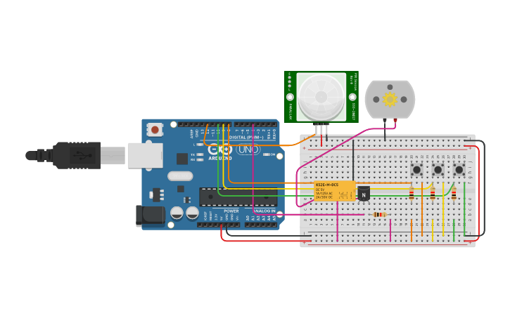 Circuit design SENSOR PIR | Tinkercad