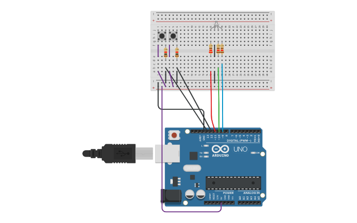 Circuit design Led RGB - Tinkercad