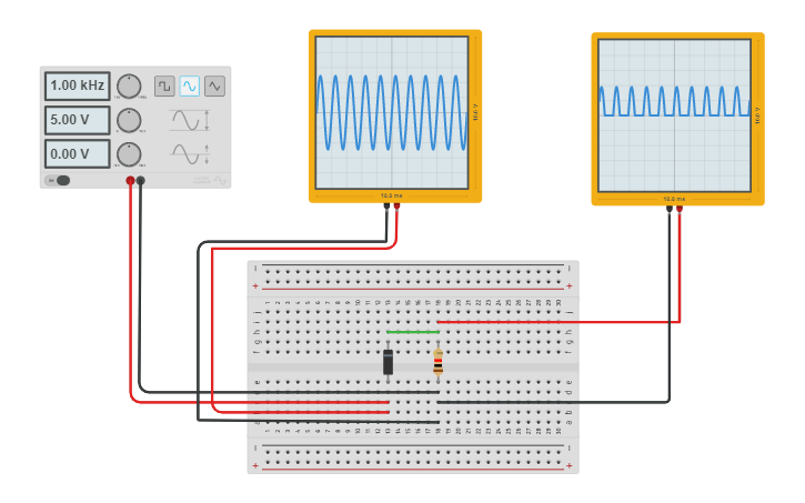 Circuit design half wave rectifier - Tinkercad