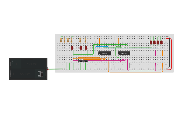 Circuit design 1-4 DeMultiplexor | Tinkercad