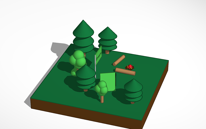 3D design Camping in the woods - Tinkercad
