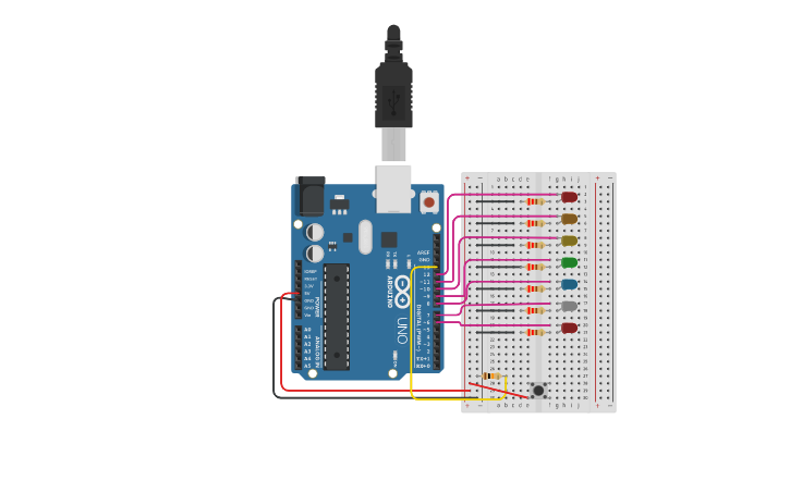 Circuit design Arduino D&T Anya's puzzle | Tinkercad