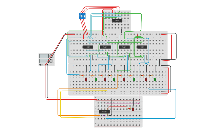 Circuit design 3x8decoder_boolean_expression - Tinkercad