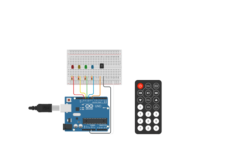 Circuit design Sensor IR com controle de LED | Tinkercad