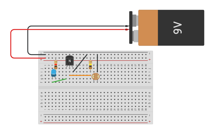 Circuit design Sensor de luz LDR | Tinkercad