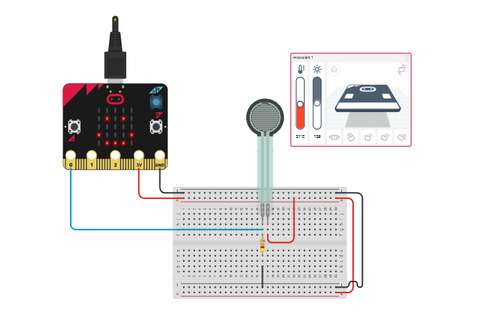 Circuit design Pressure Sensor - Tinkercad