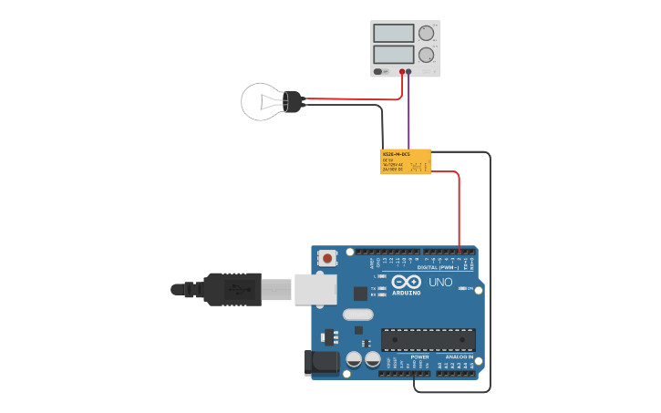 Circuit design Relay AC - Tinkercad