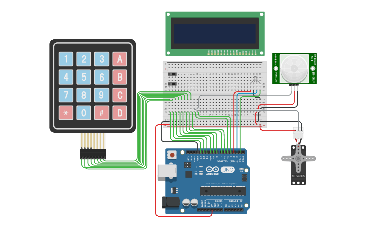 Circuit design Door Lock - Tinkercad