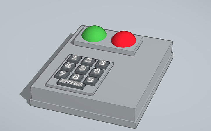 3D design code lock - Tinkercad