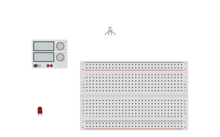 Circuit design 1) Student Simple LED Test | Tinkercad