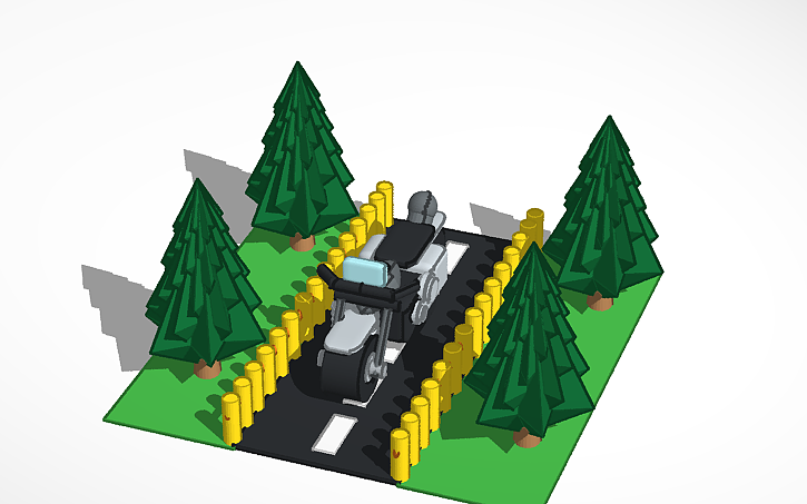 3D design Knight Rider with scenery | Tinkercad