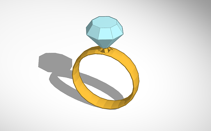 3D design Diamond Ring - Tinkercad