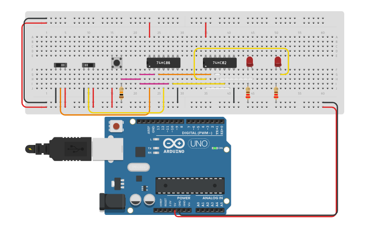 Circuit design 02.02.2021 - SR Latch with Enable input | Tinkercad