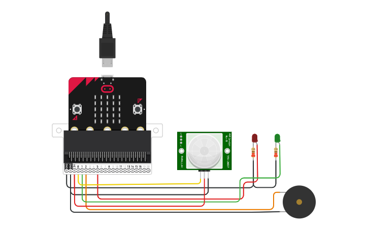 Circuit design Micro:bit Sensor de movimiento PIR - BUZZER por (bloques ...