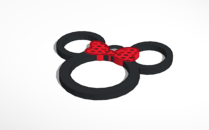 3D Design Minnie Mouse Keychain Tinkercad 3d-design-keychain-tinkercad