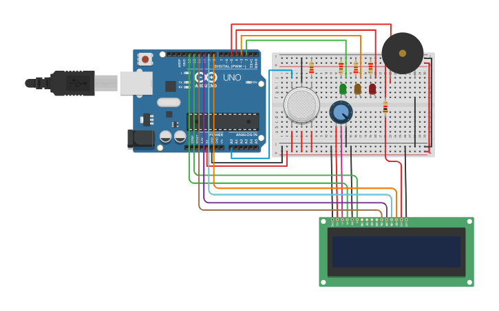 Circuit design GAS Sensor (MCC) | Tinkercad