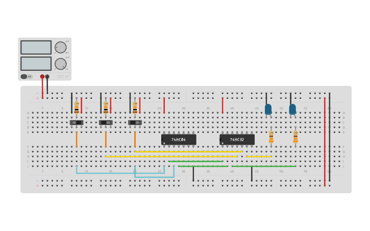 Circuit design LCD-LEE-DESIGNING A DECODER CIRCUIT USING LED's - Tinkercad