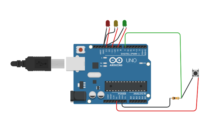 Circuit design LED ARDUINO | Tinkercad