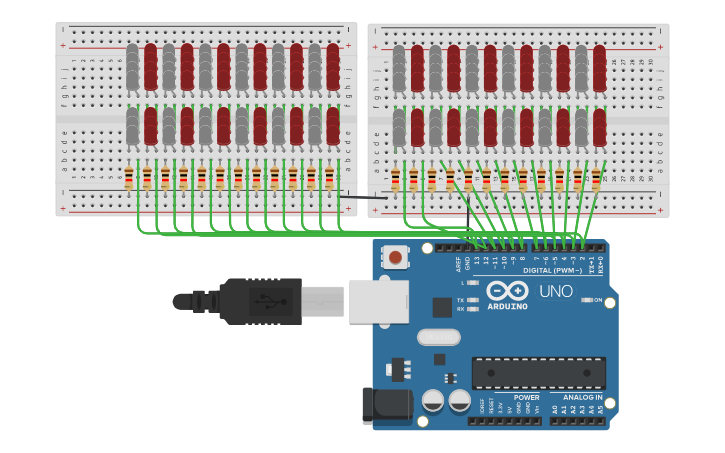 Circuit design arduino led - Tinkercad