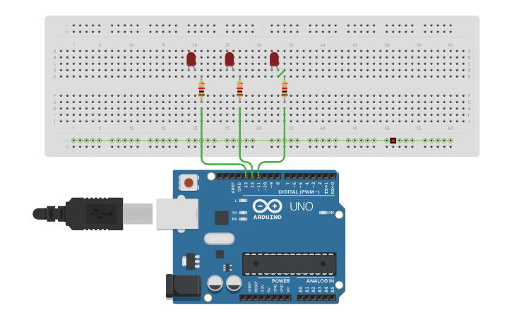 Circuit design Arduino Uno R3 - Tinkercad