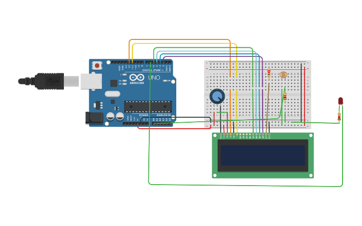 Circuit design SENSOR LDR - Tinkercad