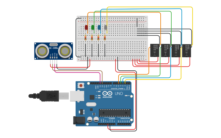 Circuit design SONAR SENSOR | Tinkercad