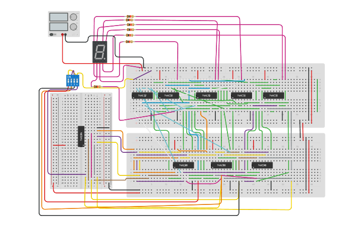 Project Using Basic Ic Gates Circuit design Copy of Copy of 7 segment decoder using basic logic ...