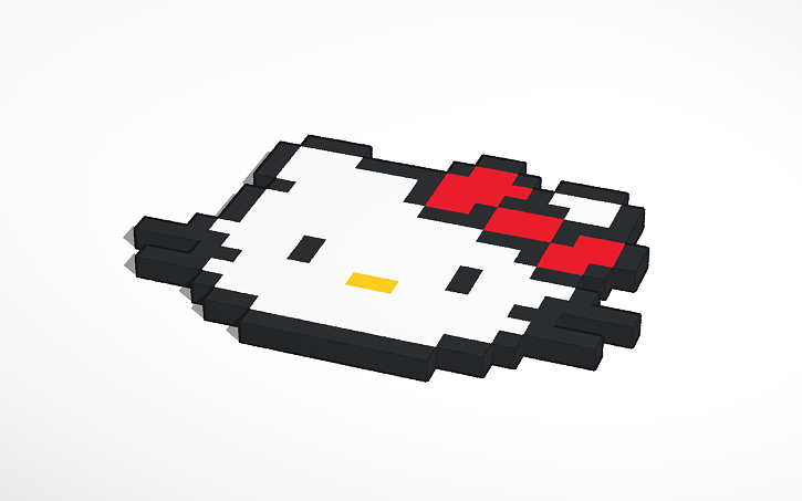 Pixel Art Hello Kitty Tinkercad Pixel Art Hello Kitty Tinkercad