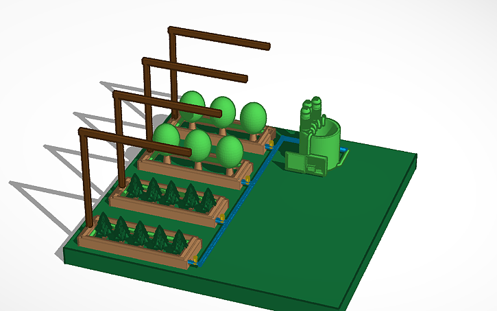 3D design Automatic Irrigation System - Tinkercad