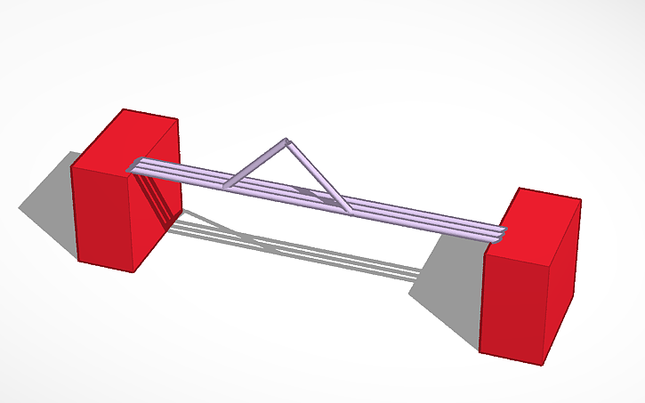 Straw Frame Bridge Structure 3D design 5th Engineering: Straw Bridge Model | Tinkercad