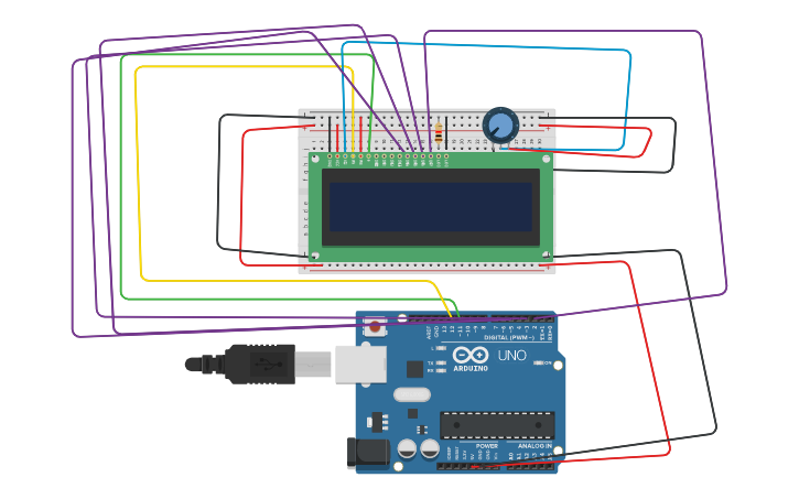 Circuit design EXPERIMENT 7:LCD WITH ARDUINO | Tinkercad