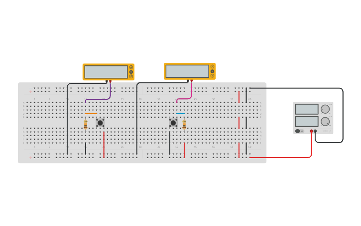 Circuit design Pulsadores pull-down y pull-up usando fuente de voltaje ...