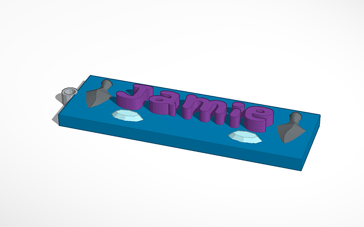 3D design Jamie name tag - Tinkercad