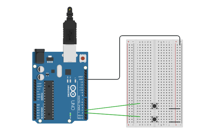 Circuit design Counting to 10 via Arduino Library | Tinkercad