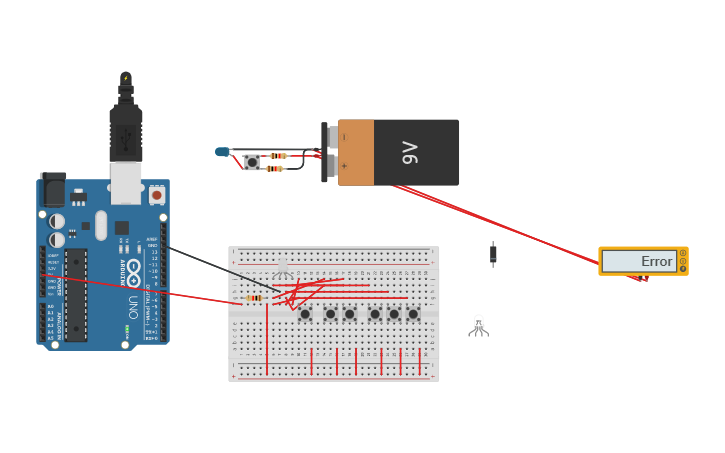 Circuit design Butonlu RGB Led - Tinkercad