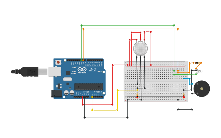 Circuit design Flame Sensor - Tinkercad