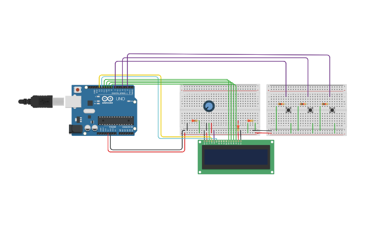 Circuit design Menus lcd | Tinkercad