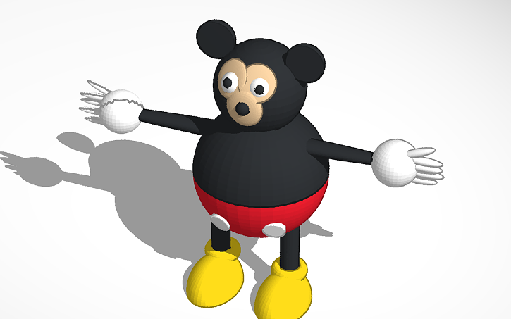 3D design anthropomorphic mouse - Tinkercad