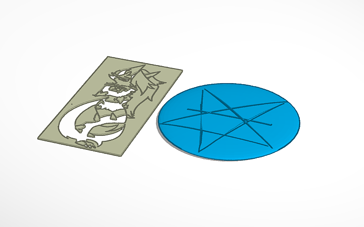 3D design Loona standee with pentagram base - Tinkercad