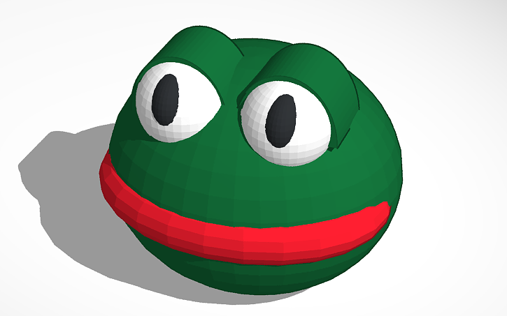 3D design pepe the frog Tinkercad